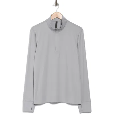 Z By Zella Fore Quarter Zip Pullover In Grey Silk