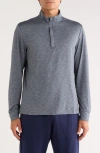 Z By Zella Fore Stripe Quarter Zip Pullover In Blue