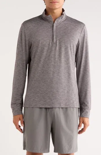 Z By Zella Fore Stripe Quarter Zip Pullover In Gray