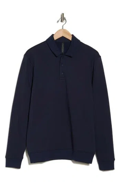 Z By Zella Freeform Fleece Polo Sweater In Navy Eclipse
