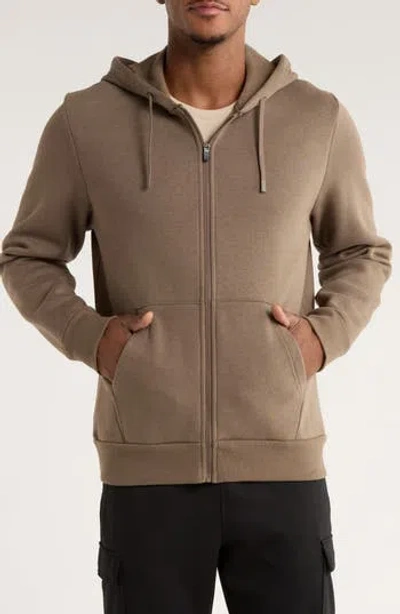 Z By Zella Freeform Fleece Zip Hoodie In Brown