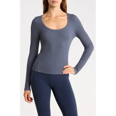Z By Zella Glow Rib Long Sleeved T-shirt In Blue