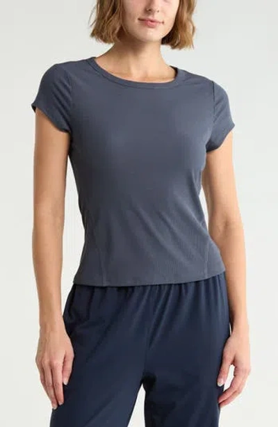 Z By Zella Glow Rib T-shirt In Blue