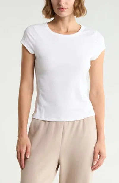 Z By Zella Glow Rib T-shirt In White
