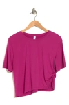 Z By Zella Heart Center Asymmetric T-shirt In Pink Plumier