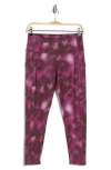 Z By Zella High Waist Side Pocket Daily Leggings In Burgundy Fudge Vapor Mist