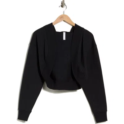 Z By Zella Hooded Fleece Shrug In Black