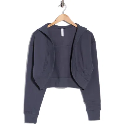 Z By Zella Hooded Fleece Shrug In Blue