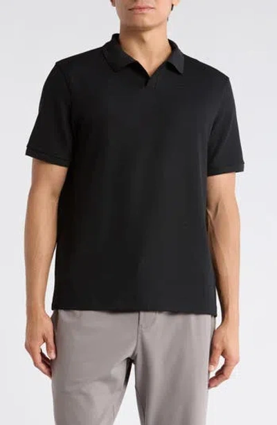 Z By Zella Johnny Collar Golf Polo In Black