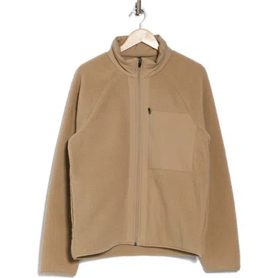 Z By Zella Journey Fleece Jacket In Tan Aluminum