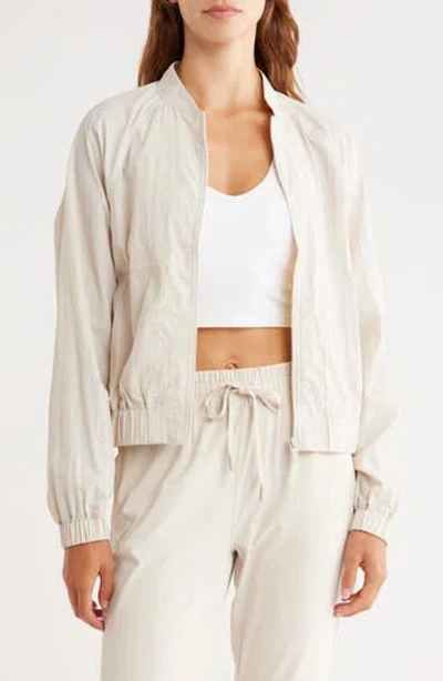 Z By Zella Kinetic Nylon Bomber Jacket In Gray