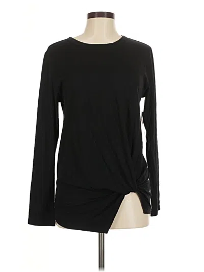 Pre-owned Z By Zella Long Sleeve Top Black Keyhole Neckline Tops