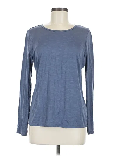 Pre-owned Z By Zella Long Sleeve Top Blue Crew Neck Tops