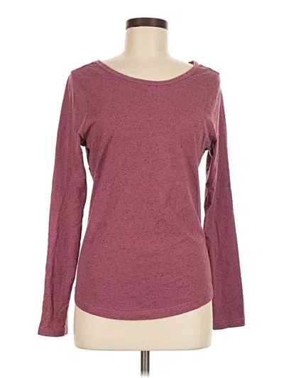 Pre-owned Z By Zella Long Sleeve Top Burgundy Boatneck Tops