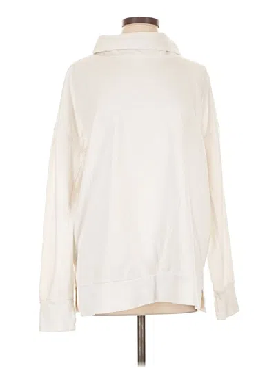 Pre-owned Z By Zella Long Sleeve Top Ivory Cowl Neck Tops In White