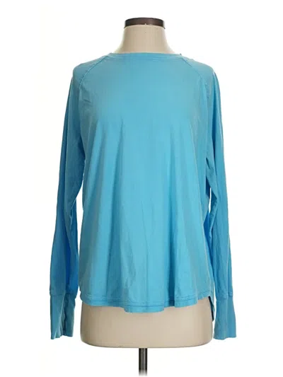Pre-owned Z By Zella Long Sleeve T-shirt In Blue