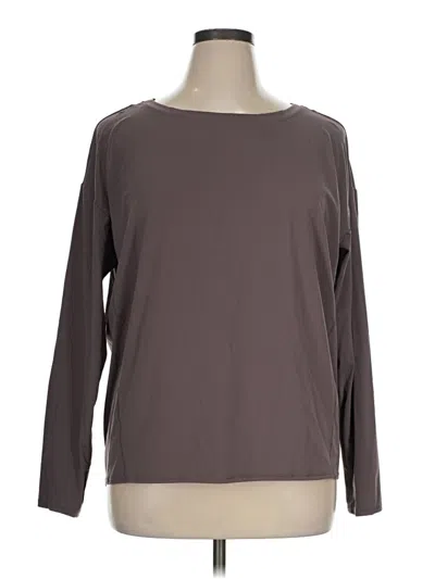 Pre-owned Z By Zella Long Sleeve T-shirt In Brown