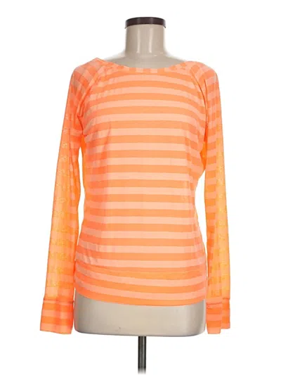 Pre-owned Z By Zella Long Sleeve T-shirt In Orange
