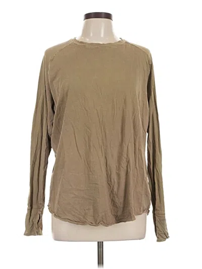 Pre-owned Z By Zella Long Sleeve T-shirt In Tan
