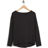 Z By Zella On The Move Cocoon Long Sleeve T-shirt In Black