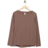 Z By Zella On The Move Cocoon Long Sleeve T-shirt In Brown