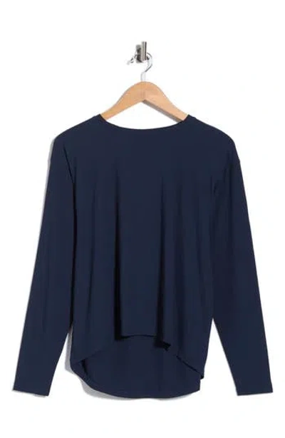 Z By Zella Open Match Long Sleeve T-shirt In Navy Sapphire