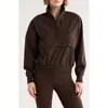 Z By Zella Perfect Day Half Zip Pullover In Brown