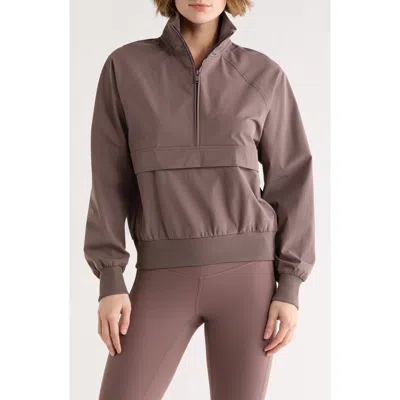 Z By Zella Perfect Day Half Zip Pullover In Brown