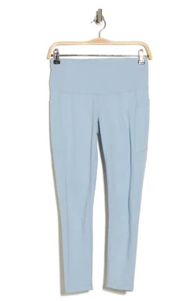 Z By Zella Perform High Waist Heather 7/8 Pocket Leggings In Blue Fog