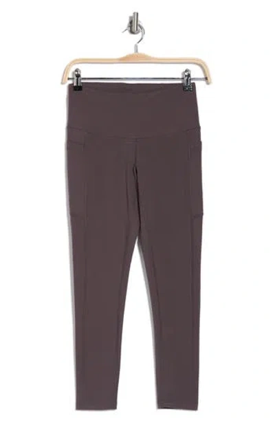 Z By Zella Perform High Waist Heather 7/8 Pocket Leggings In Grey Forged