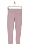 Z By Zella Perform High Waist Heather 7/8 Pocket Leggings In Purple Morn