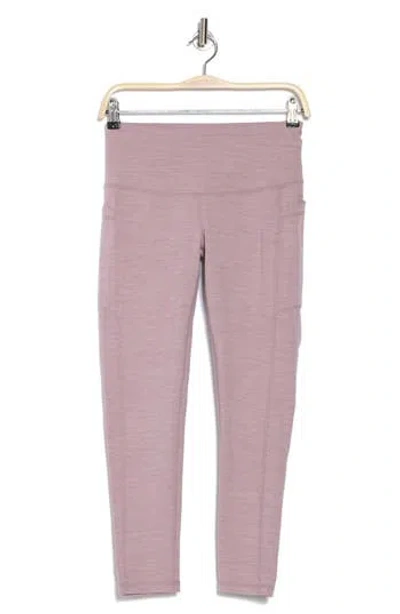 Z By Zella Perform High Waist Heather 7/8 Pocket Leggings In Purple Morn