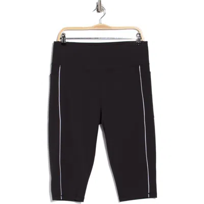 Z By Zella Perform High Waist Piped Capri Leggings In Black