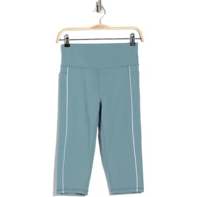 Z By Zella Perform High Waist Piped Capri Leggings In Blue