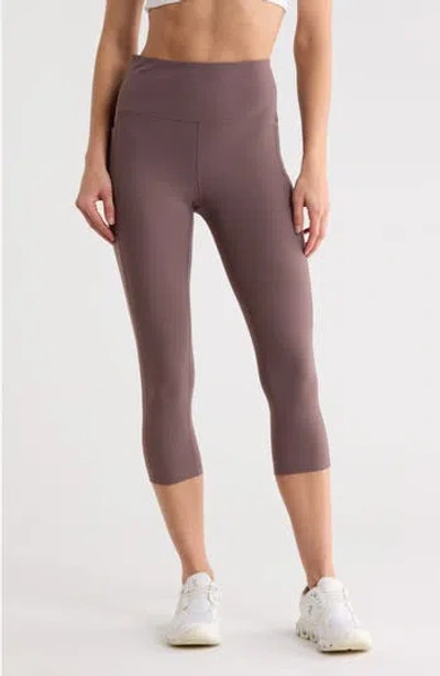 Z By Zella Perform High Waist Pocket 2.0 Crop Leggings In Brown