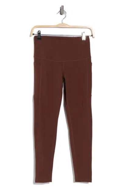 Z By Zella Perform High Waist Pocket 7/8 Leggings In Brown