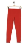 Z By Zella Perform High Waist Pocket 7/8 Leggings In Red Whirl