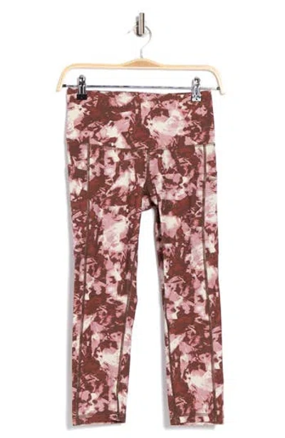 Z By Zella Perform High Waist Pocket Crop Leggings In Brown