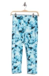 Z By Zella Perform High Waist Pocket Crop Leggings In Blue Fractured Dye