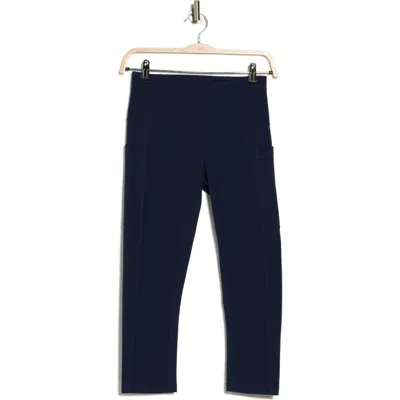 Z By Zella Perform High Waist Pocket Crop Leggings In Navy Sapphire