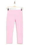 Z By Zella Perform High Waist Pocket Crop Leggings In Purple Pastel