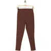 Z By Zella Perform High Waist Rib 7/8 Leggings In Brown Bitter