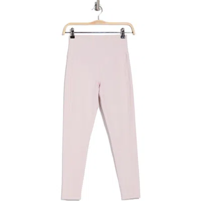 Z By Zella Perform High Waist Rib 7/8 Leggings In Pink Ice