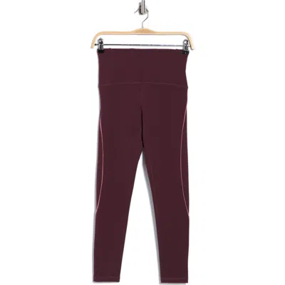 Z By Zella Perform Piped Contour Leggings In Burgundy