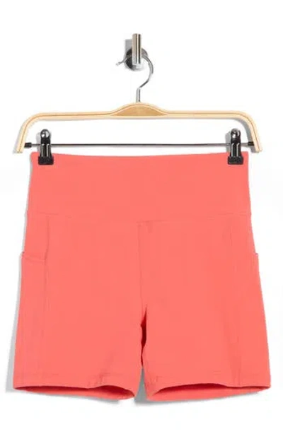 Z By Zella Perform Pocket Bike Shorts In Pink