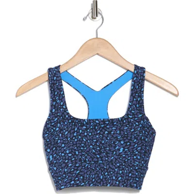 Z By Zella Perform Print Sports Bra In Navy Ash Animal