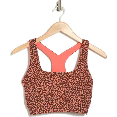 Z By Zella Perform Print Sports Bra In Pink Ash Animal