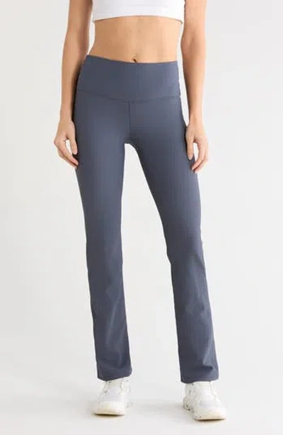 Z By Zella Perform Rib High Waist Bootcut Leggings In Navy Armada
