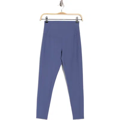 Z By Zella Perform High Waist Heather 7/8 Pocket Leggings In Blue Indigo