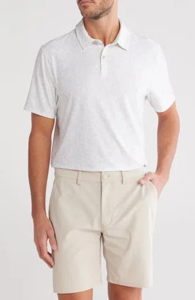 Z By Zella Print Polo In Beige Birch Gallo Texture